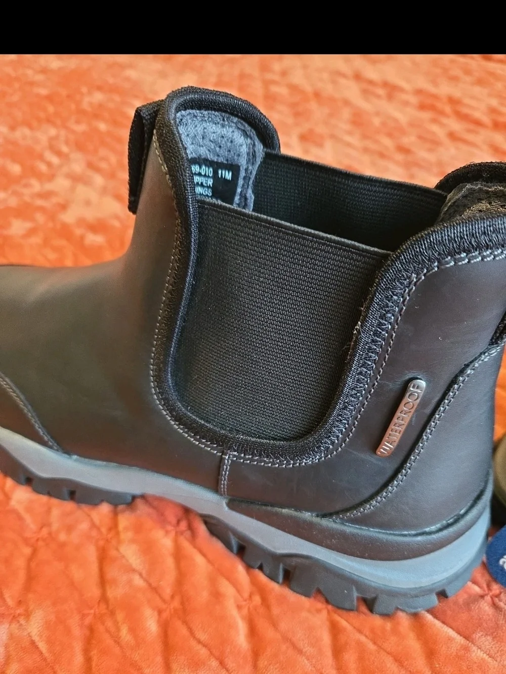 Men's Black Slip-On Florsheim 11m NWT Rugged Chelsea Boots Original LeatherClean